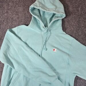 Champion Reverse Weave‎ Hoodie Sweatshirt Pullover Women's Small Mint Green